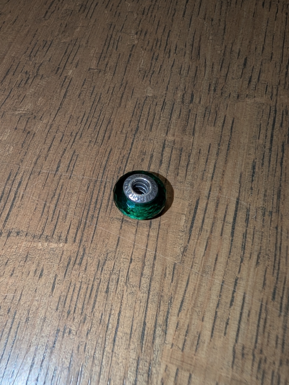 Pandora Green Faceted Murano Glass Charm Bead